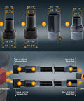 Dust Collection Hose Kit 10 Ft With Five Fittings For Woodworking Tools And Home Shop Vacs And Wet Dry Vacuums Fits 1 Inch And 1-1/2 Inch Ports Screw On Adapters For Easy Connection, showing fittings and connections.