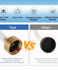 Comparison of brass and black caps in Hydraulic Steering Bleed Kit For Boats With Leak-Proof Cap And Quick-Connect Bottle Thread