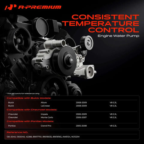 Bulletproof Engine Water Pump Bolt On For Chevy V8 5.3L, aluminum body, designed for consistent coolant flow, fits models 2005-2009.