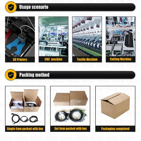 110V Servo Motor Kit With 17 Bit Absolute Encoder And T3DL V30A Driver For Beefy Torque CNC Robotics usage and packaging examples