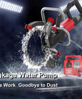 Job Site Ready Electric Concrete Saw Wall Chaser Ring Saw With Low Dust Pump, 270mm Diameter, showing linkage pump in action.