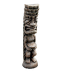 Luau Tiki Totem Pole Statue For Indoor Outdoor Decor 23 Inch Cast Stone Resin Idol With Woodtone Finish Tropical Garden Statue
