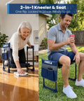 Foldable Garden Kneeler Seat With Upgraded No Slip Base And Removable Cushion, used indoors and outdoors by seniors, 350 lbs capacity