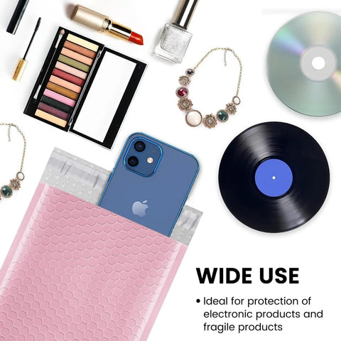 Light Pink Bubble Mailers 6x10 Inches, 100 Pack Self Seal Padded Envelopes With Usable 6x9 Inner Size for jewelry and phone