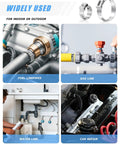 All In One 120 Piece Hose Clamp Kit With 304 Stainless Steel Single Ear Clamps In 12 Sizes used in various pipe repairs.