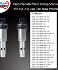 Two Pack Variable Valve Timing Vanos Solenoid VVT For BMW 3 Series And 5 Series Models Including 325i 328i 330i 335i 525i 528i 530i 535i E60 E90 N52 N54 Replaces 11367585425 11367516293 OEM Fit Solenoid Kit For Peak Engine Performance