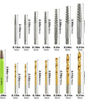 Heavy Duty Screw Extractor And Left Hand Drill Bits Set, Cobalt Tool Steel Broken Bolt Removers Stripped Screw Ejectors in various sizes.