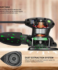 Detail Sander 1.7A 15000 OPM Compact Electric Sander with dust bag and motor detail