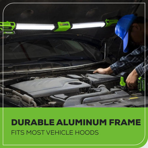 Underhood Work Light With 1200 Lumens All Day Runtime 3 Brightness Modes 360 Degree Swivel Head Built In Hooks 2Ah Battery And 2A Fast Charger Included Perfect For Garage And Auto Maintenance And DIY