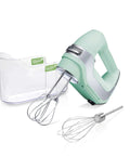 Smooth Operator 5 Speed Electric Hand Mixer With Slow Start Tech And Quick Burst Design in classic mint with stainless steel beaters.