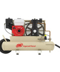 135 Psi 5.5 Hp Gas Powered Air Compressor Runs Smooth With Honda Engine and Cast Iron Construction in wheelbarrow design.