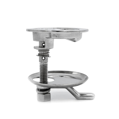 Heavy Duty 316 Marine Stainless Steel Hatch Lift Cam Latch With Flush Pull Handle And Bolts, detail showing mechanism and mounting.