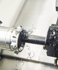 Close-up of 1/4 Inch Shank Lathe Indexable Boring Bar Tool Holder S07K-SCLCR06 in action, cutting material on lathe machine