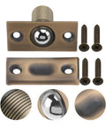Cool And Sturdy Ball Catch For Top Of Door With Built-In Spring Invisible Latch, thick brass body with screws and mechanism.