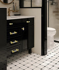 Bathroom vanity with 10 Pack 3 Inch Center To Center Cabinet Handles With Clear Acrylic Square Tube And Gold Finish Zinc Alloy Base