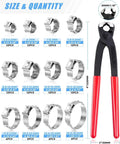120 Piece Stainless Steel Single Ear Hose Clamp Kit With Pincer Tool, 12 Sizes For Automotive, Plumbing, Garden And Industrial Use, Durable 304