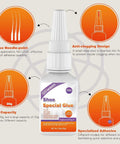 Pro Grade 30g Shoe Glue for Soles and Heels Instant Bond Clear Waterproof Quick Dry Adhesive Strong Shoe Repair Glue displayed with features