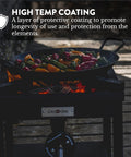 B5350A Propane Burner Cooker Heavy Duty Outdoor Stove with pan of colorful vegetables on high temp coating burner