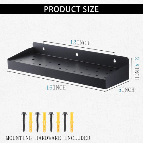 Beefy 32 Hole Screwdriver Organizer Wall Mount Rack Heavy Duty Metal Tool Holder dimensions and included screws shown