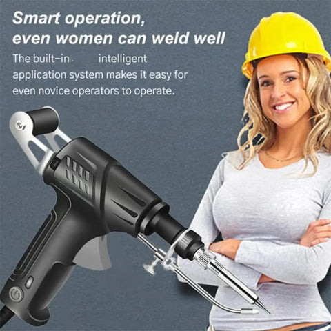 Three In One Do It All Industrial Welding And Cutting Machine With Internal Heating and smart control shown with operator.