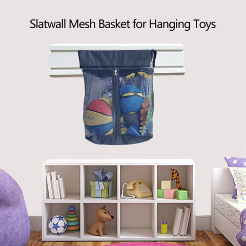 Mesh Slatwall Storage Baskets With Zipper Collapsible Hanging Organizer Set Heavy Duty Metal Frame 2 Pack For Garage And Workshop Easy Access Caddies For Small Parts And Gear with toys inside