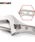 Close-up of 4 Piece Adjustable Wrench Set With Reversible Jaw And Box End Hex Function, showcasing jaw and hex feature.