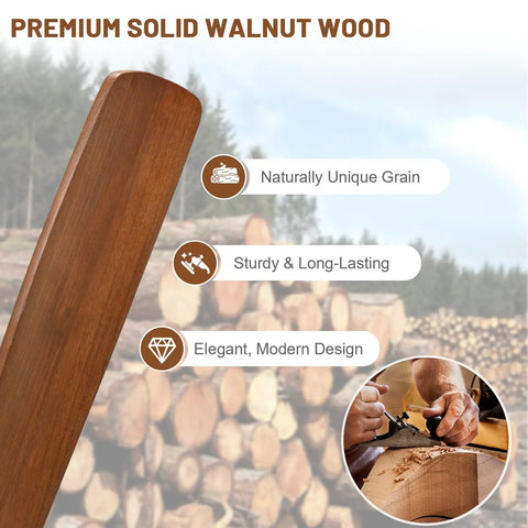 52 Inch Solid Wood Ceiling Fan With Remote And Dimmable Light, 6 Speed Quiet DC Motor, walnut wood design details