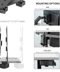 Slick And Durable Mini PC Mount Bracket Providing A Rock Solid VESA Under Desk And Monitor Arm Computer Holder For Thin Client CPU Docking Station No Sweat Setup Black, showcasing mounting options for different setups.