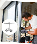 Man installing Heavy Duty Sliding Door Roller Kit With Galvanized Track Pulley, 500Kg Load Capacity, Smooth Glide System.