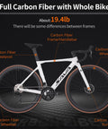 Beast Carbon Road Bike With Lightweight Frame And Wheelset Hydraulic Disc Brakes Carbon Fork And Seat Post 56cm White Ultralight 8.8 Kg Shimano R7120 24 Speed For Adults full carbon fiber