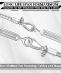 Stainless Steel Wire Rope Kit Pro Grade With M6 Cable Clamps Silver Thimbles And Aluminum Crimping Loops For One Quarter Inch Wire Rope Rigging Heavy Duty Indoor And Outdoor Use