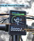 Ebike Display M6C UART No 2 Protocol LCD Cycling Computer on bike showing speed and metrics, colorful acrylic housing