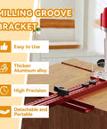 Heavy Duty Aluminum 4 In 1 Router Milling Jig For Zero Hassle Grooves And Flawless Circle Cuts showing milling groove bracket detail and precision setup.