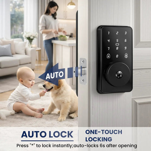 Heavy Hitter Smart Deadbolt With Keyless Entry, Smooth Touchscreen Keypad For Exterior Doors, Rock Solid Six Digit Passcode Allowing Up To One Hundred Custom User Codes For Effortless Everyday Access