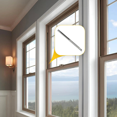 Aluminum Window Channel Balance 27 Inch Length Nine Sixteenths Inch Width One Half Inch Depth Supports 26 To 30 Lb Sash Weight For Sliding Windows Without Sash Guide Smooth Glide Heavy Duty Aluminum Finish in window frame