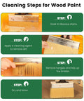 4 steps for cleaning 7.5-Inch Heavy-Duty Deck Brush Kit With 51 Inch Adjustable Extension Rods, 9-Inch Paint Tray With Liners
