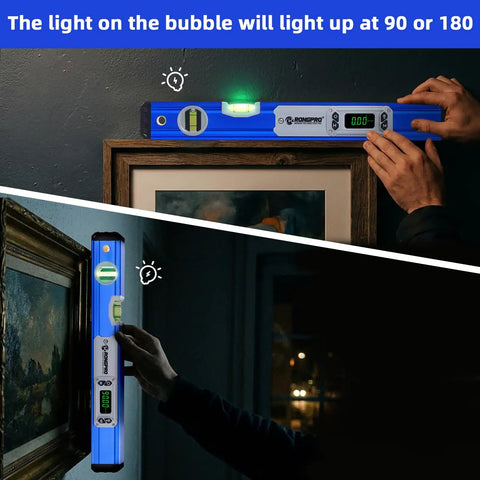 Professional Aluminum Digital Level With Strong Magnet And Auto Glowing Bubbles For Hella Precise Angle Measurement And Reliable Drainage Slope Checks On Any Diy Workshop Project