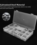 Get Your Garage Ready With This Awesome 200 Piece Spring Assortment Kit Featuring 20 Diverse Sizes From 4 Mm To 9 Mm, Made Of Heavy Duty Galvanized Steel For Tough Automotive Repairs And DIY Maintenance Projects That Need Some Serious Tensile Strength. Open organizer with galvanized steel springs
