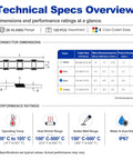 Technical specs of 120-Piece Heat Shrink Solder Seal Wire Connectors Kit With Color-Coded 4 Size Set for marine, auto, and more.