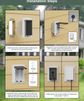 Installation steps for Recessed Outdoor Outlet Box for Wet Locations With Two Weatherproof Covers Vertical 1 Gang Exterior Electrical Box in White Built for Rainy Days No Brainer Weatherproof Seal Rugged Outdoor Power Box.