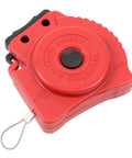 Built Tough Stainless Steel Lockout Tagout Cable Padlock Featuring Auto Retracting Safety Cord For Heavy Duty Machine Shutdown And Crew Protection On The Job Site, red retractable cord with switch button