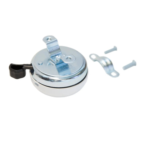 Classic Ringer Bicycle Bell For Beach Cruiser Handlebars, Easy Mount White Bell For Adults Men Women with mounting hardware