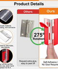 Clear self adhesive plastic hinges 65x40mm acrylic transparent folding hinges with 275° rotation shown in usage