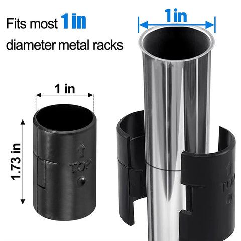 72 Pcs Wire Shelf Clips for 1 Inch Posts, black plastic lock clip replacements attached to metal post for shelving systems