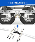 Installation of Trailer Axle Equalizer Shackle Kit For Double Eye Springs 3500 To 5200 Lbs Axles with components layout.