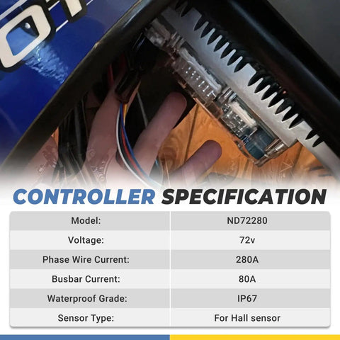 Beefy 72V 280A Programmable BLDC Controller For Electric Motorcycles And E Bikes Sine Wave Driver With Universal Compatibility For In Wheel Or Mid Drive Motors Fits 2000W QS Motor And High Power Ebike Ride