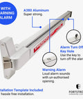 Beefed Up Panic Bar Exit Device With Alarm For Busy Doors Loud Siren Warning Stickers Easy Install FS 850A Durable Steel