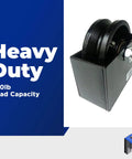 Heavy duty cast iron V groove gate wheel with cover box and 250lb load capacity for residential gates.