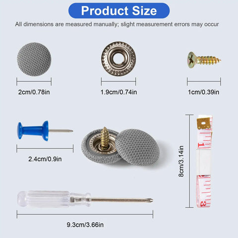 Universal Car Headliner Repair Kit With Durable Ceiling Rivets For Sagging Interior, Easy Do It Yourself Install, Fits Most Cars, Premium Snap Pins For Quick Fixes, Great For DIY Enthusiasts, Grey