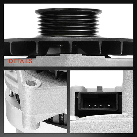 Close-up of Alternator Replacement For Chevy Camaro And Pontiac Firebird 1994-1997 V8 5.7L 12V 140Amp Clockwise 6-Groove Pulley